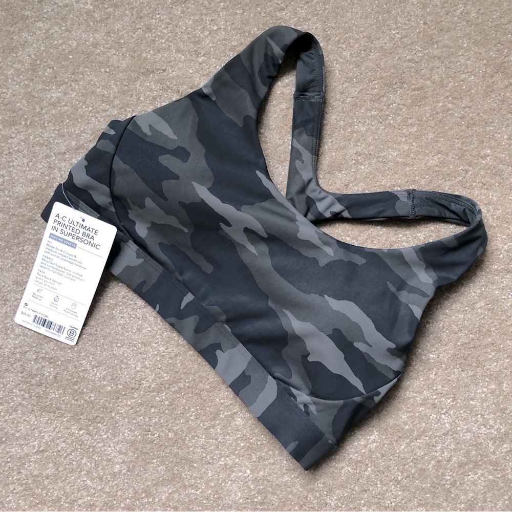 Athleta Ultimate Supersonic Olive Drab Camo Sports Bra NWT